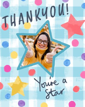 Use Gingham thanks - group ecard