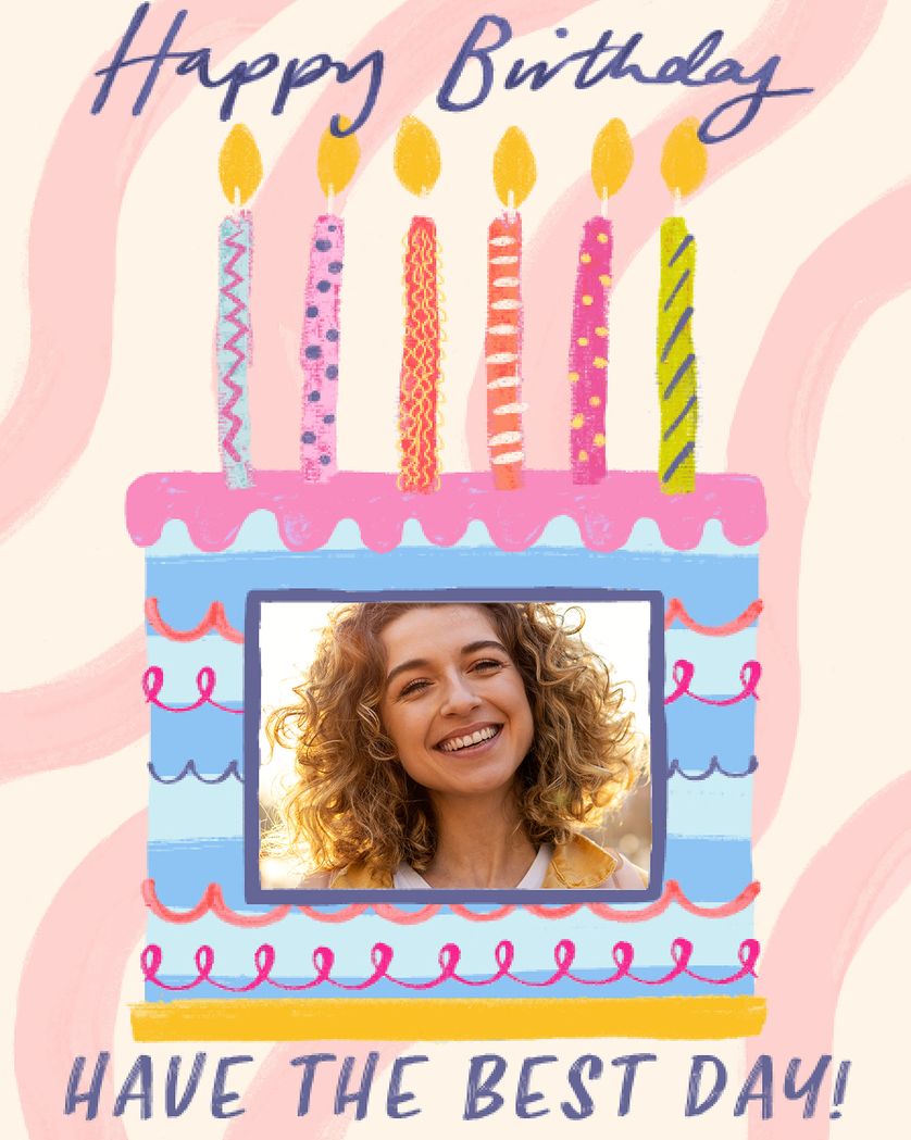 Card design "big cake - group birthday ecard"