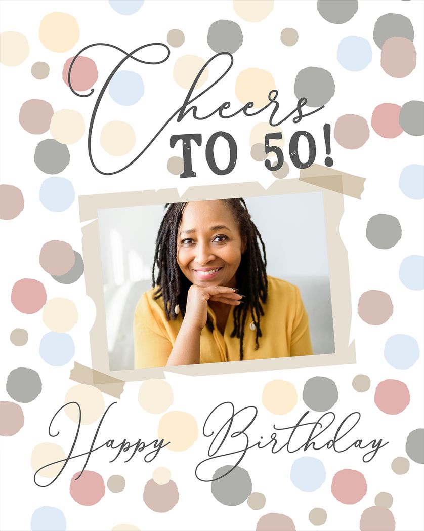 Card design "Dotty scrapbook - group birthday ecard"