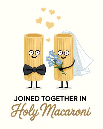 Use Pasta love - group wedding ecard