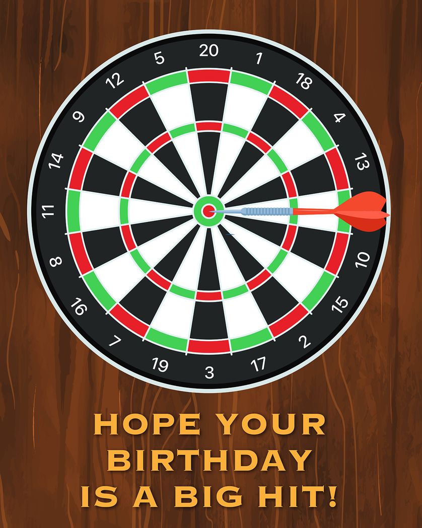 Card design "Bullseye - group Birthday ecard"