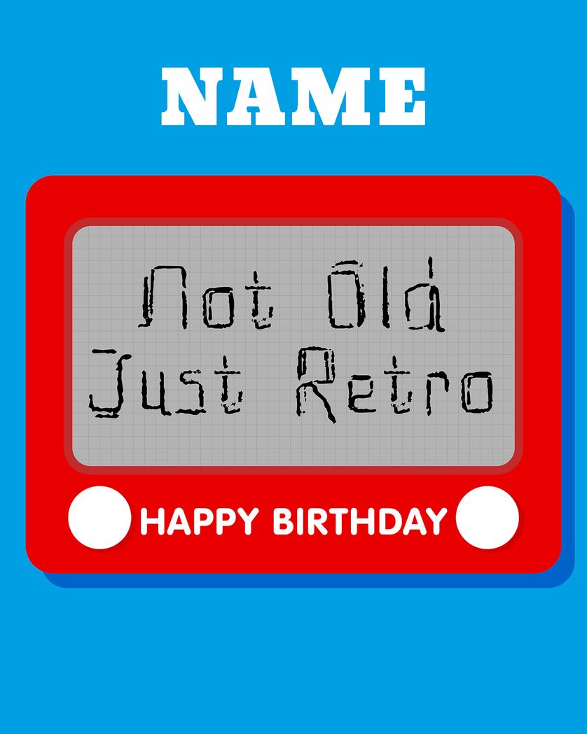 Card design "etch-a-sketch"