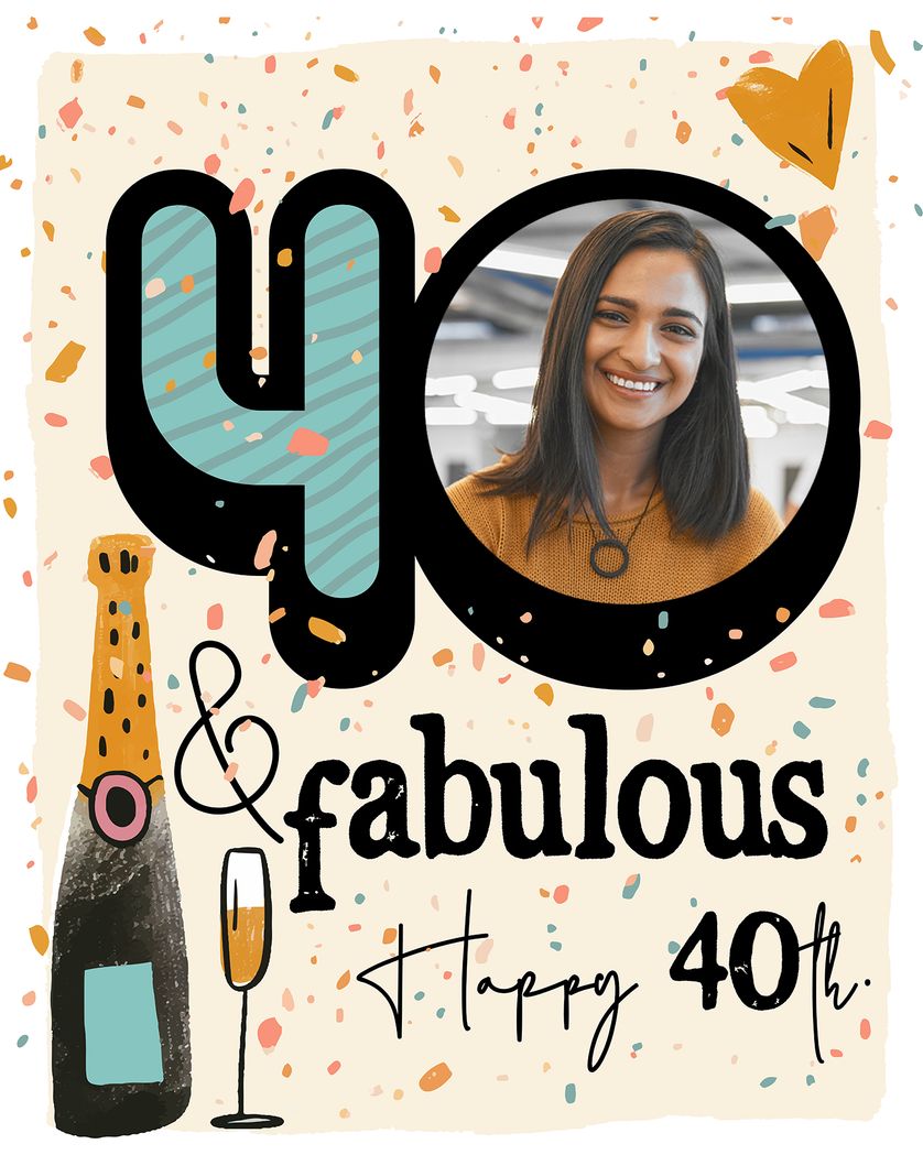 Card design "Fab 40 - group birthday ecard"