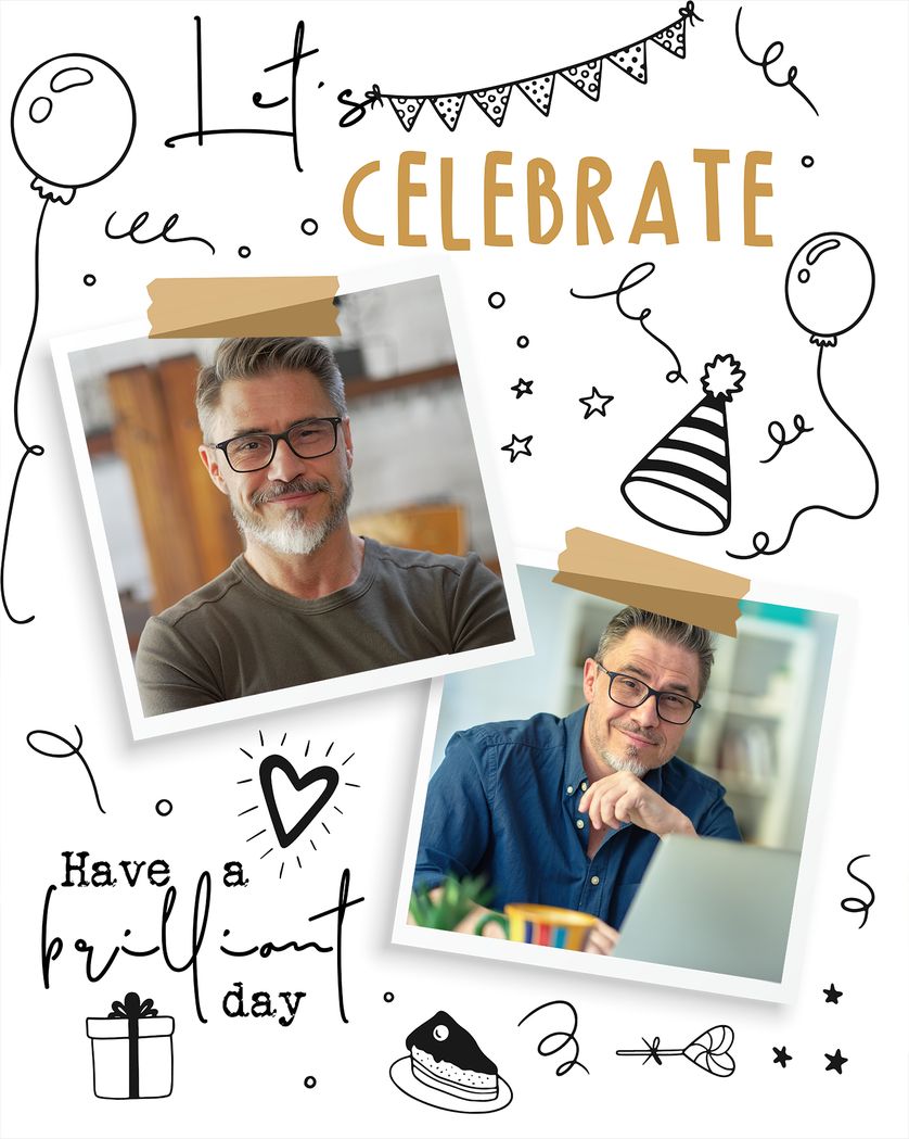 Card design "Doodly doo - group birthday ecard"