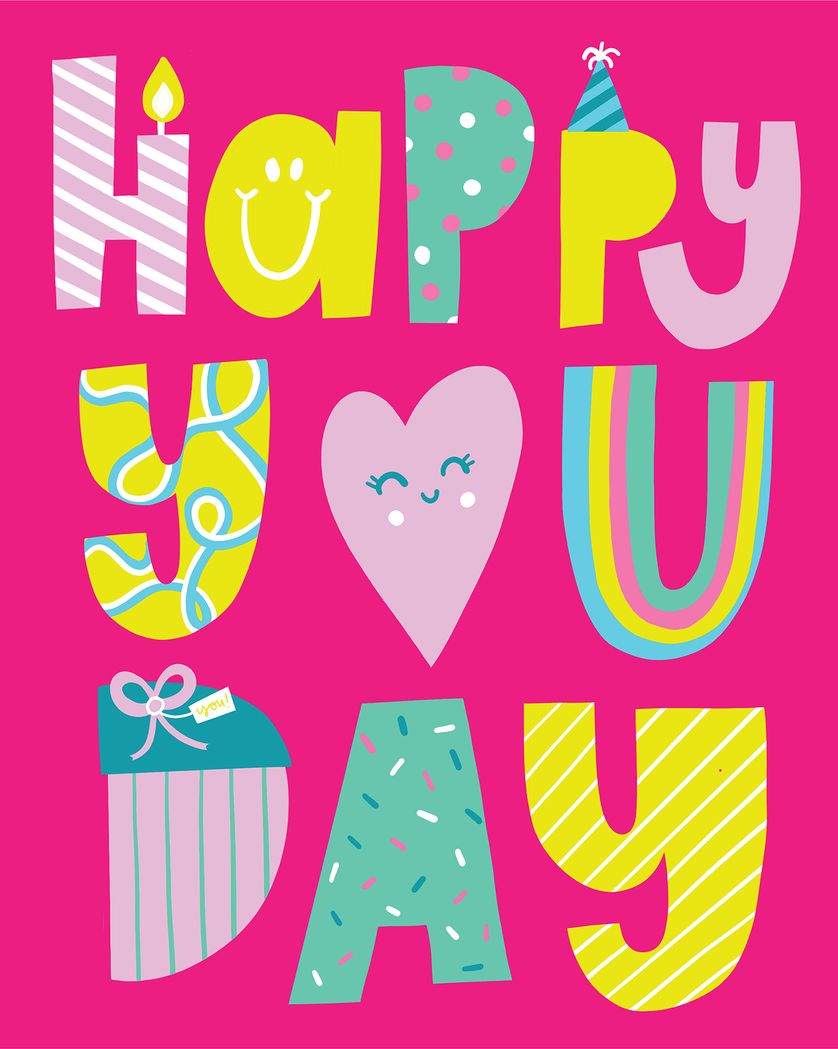 Card design "The Birthday type - group birthday ecard"