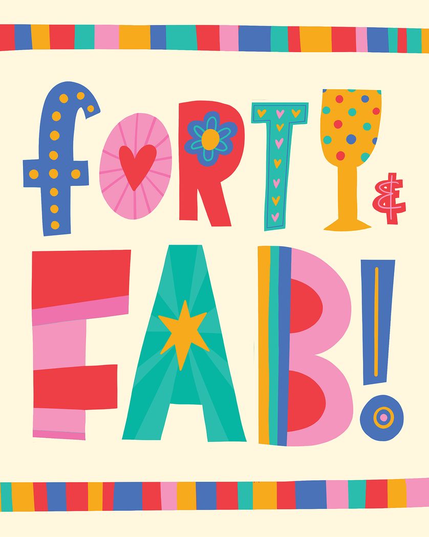 Card design "The 40th type - group Birthday ecard"