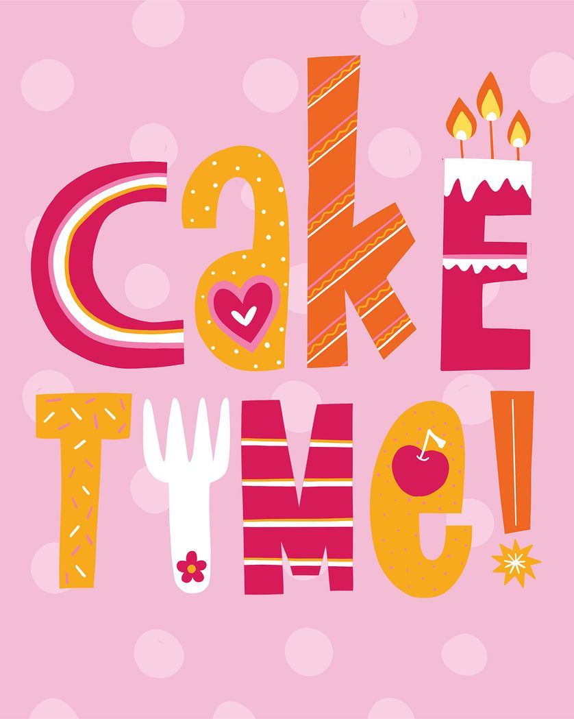 Card design "The Cake loving type - group birthday ecard"