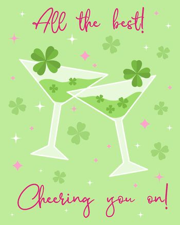 Use Clover cocktail - group food luck ecard