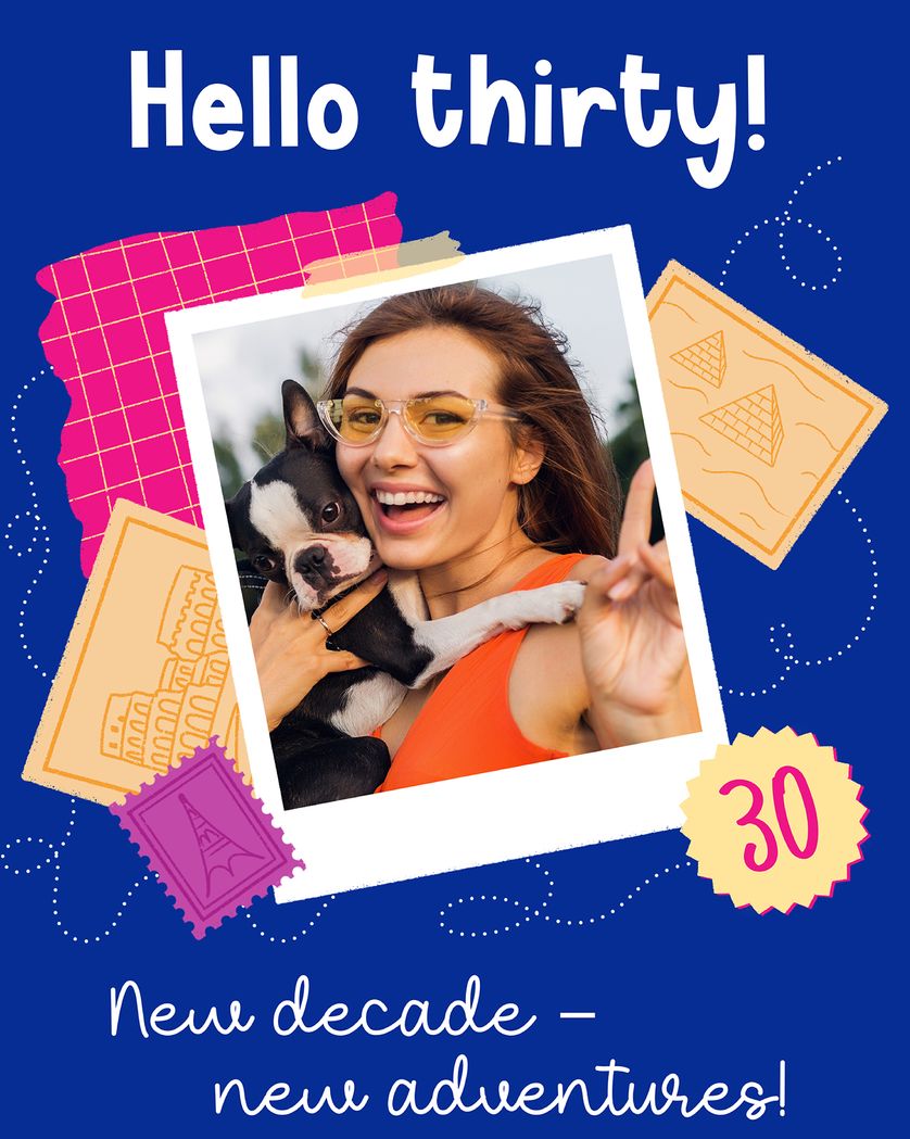 Card design "Scrapbook - group birthday ecard"