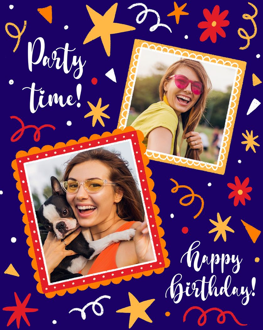 Card design "Doodle time - group birthday ecard"