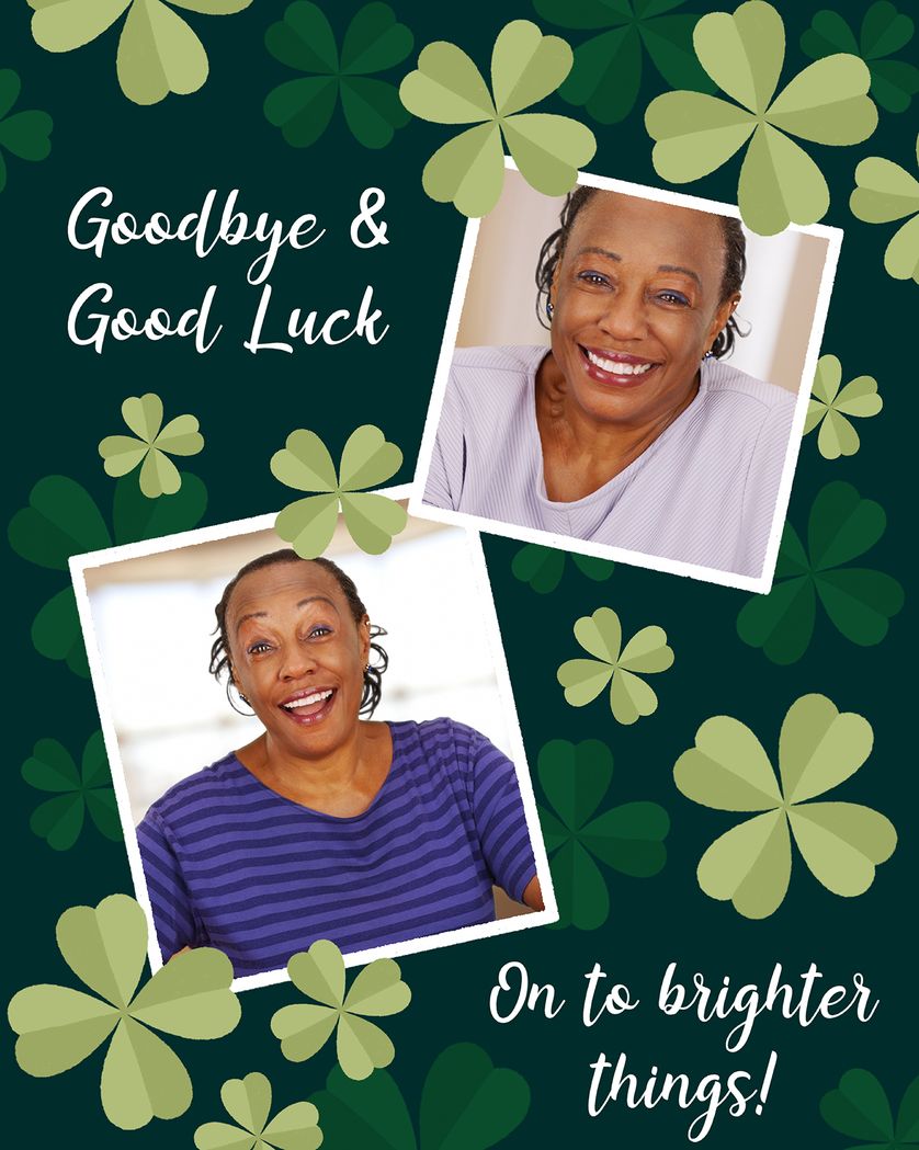 Card design "Clover cluster - group good luck ecard"