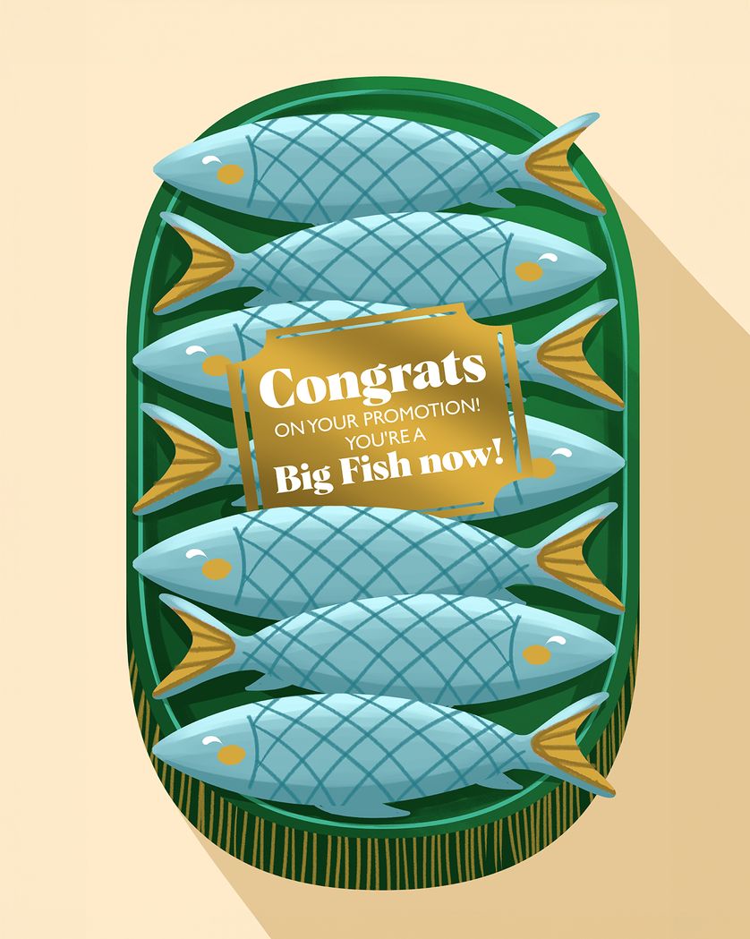 Card design "Sardines - group promotion ecard"