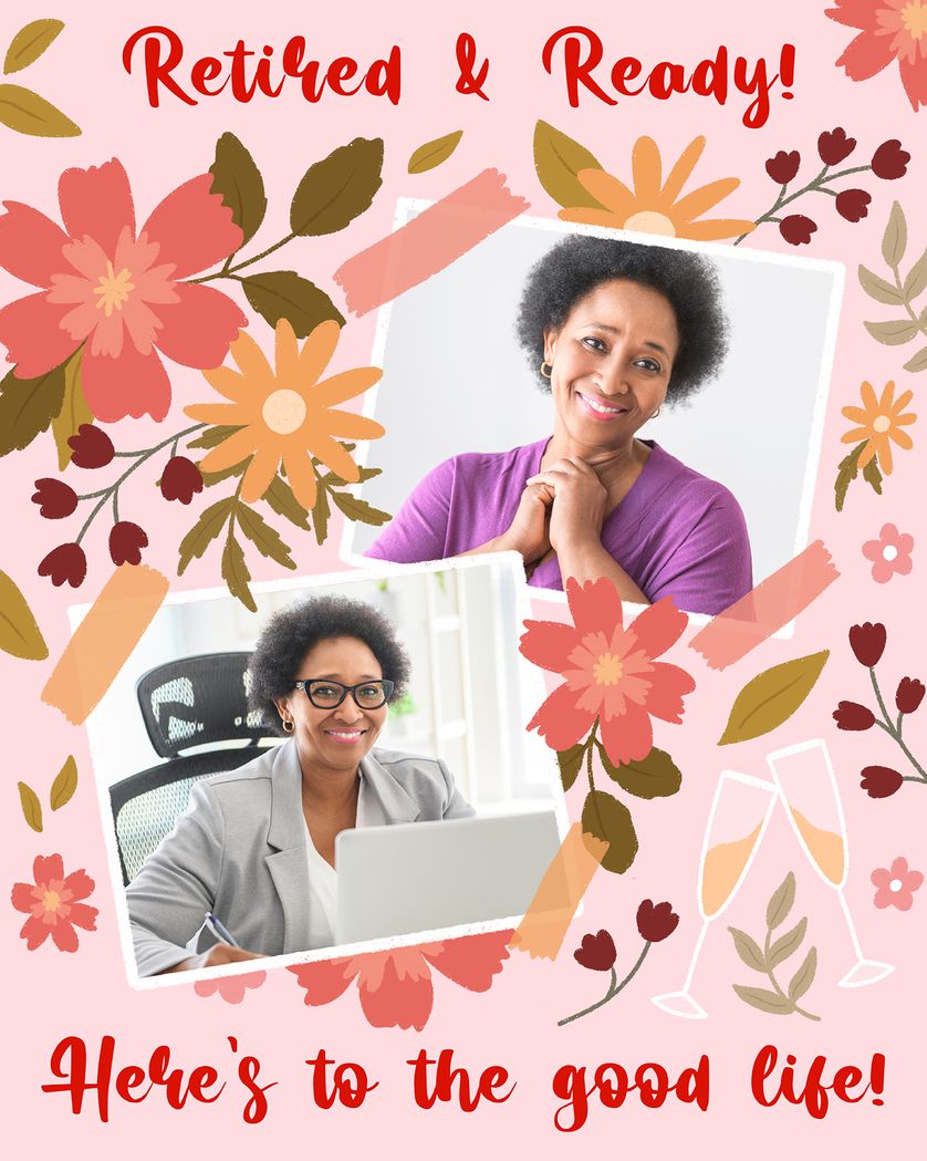 Card design "Autumn years - group retirement ecard"