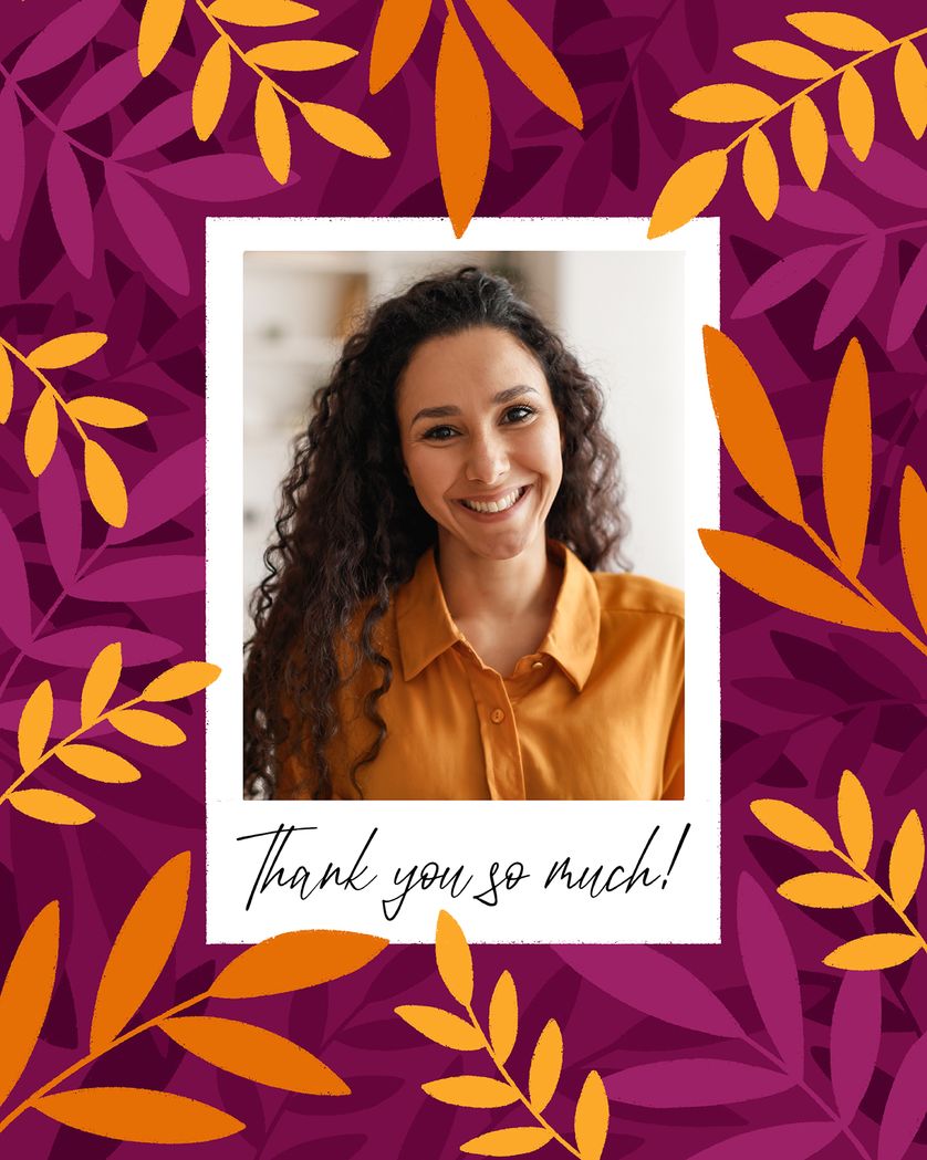 Card design "Autumn leaves - group thank you ecard"