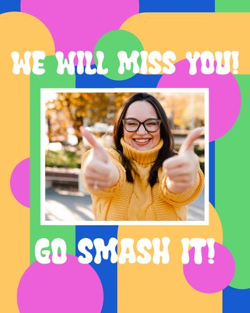 Use Wibbly words - group leaving ecard