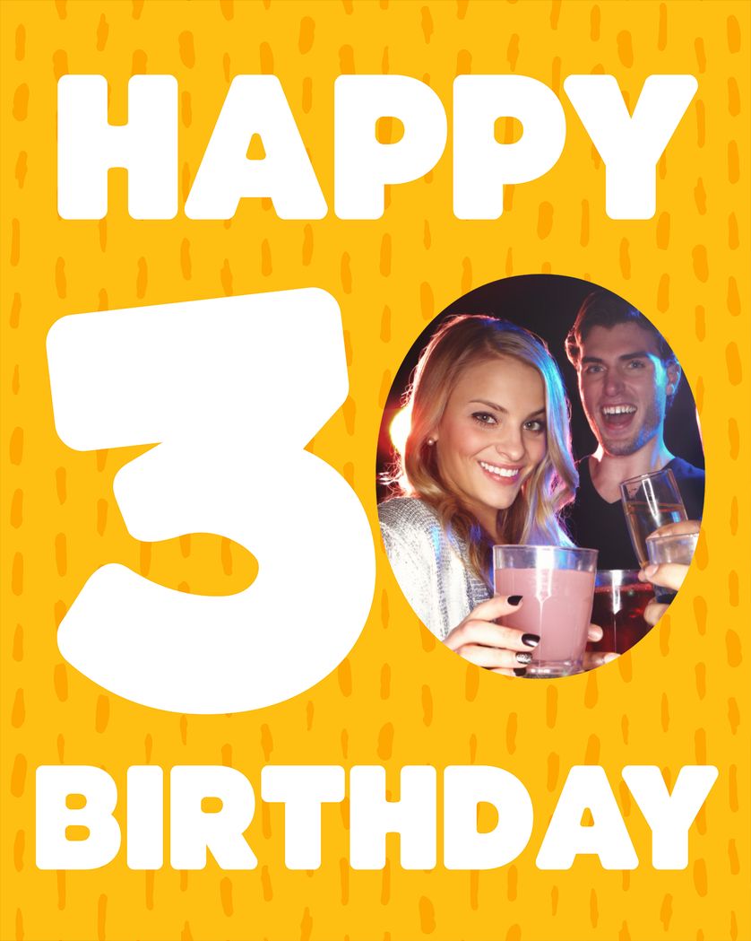 Card design "30th Photo - group birthday ecard"