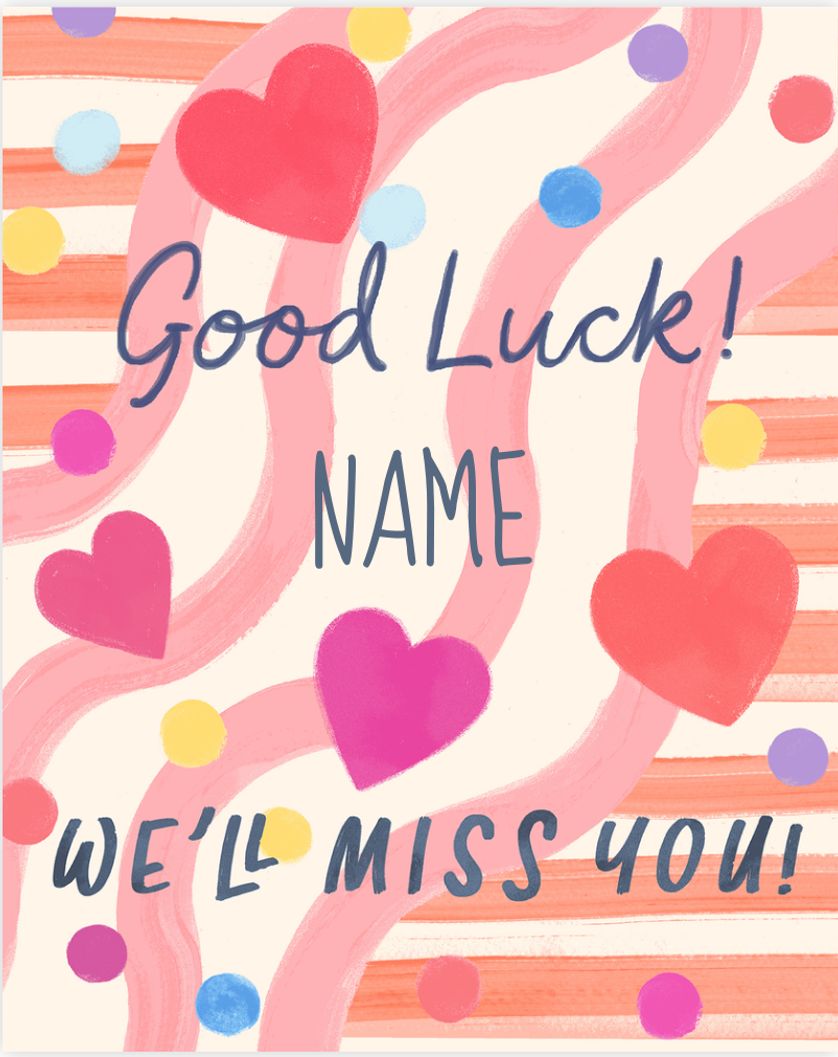 Card design "Leaving Pattern - group leaving ecard"