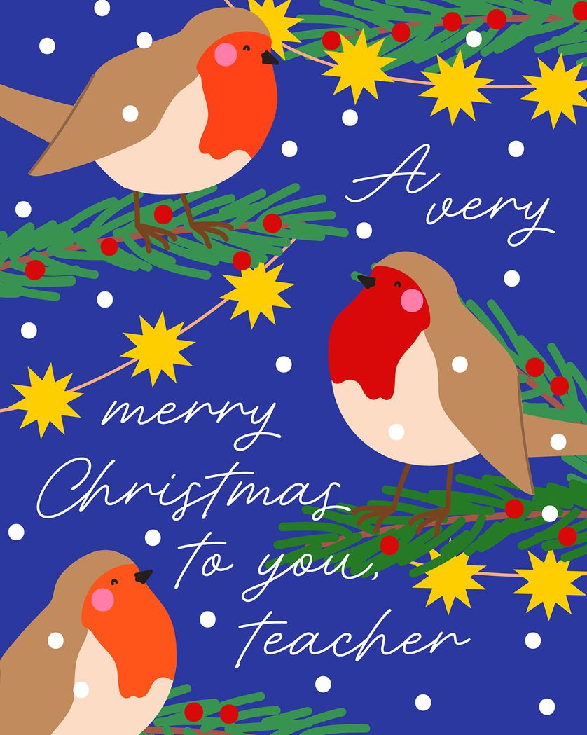 Card design "Robin class - group christmas ecard"