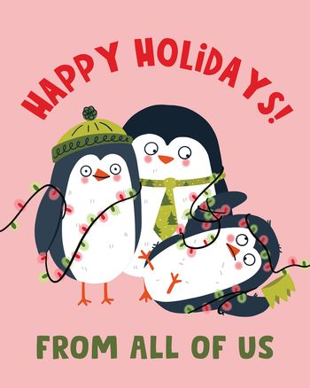 Use Penguin pickle - group festive ecard
