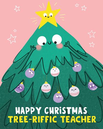 Use Teacher tree - group festive ecard