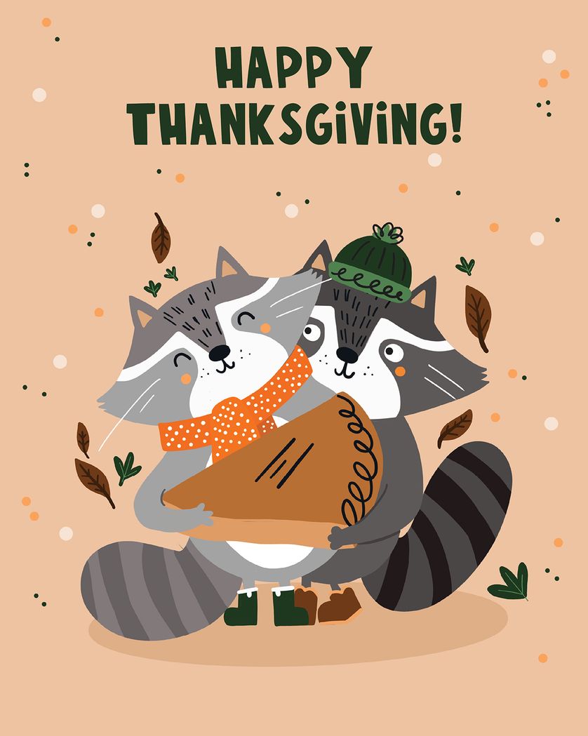 Card design "Woodland thanksgiving - group ecard"