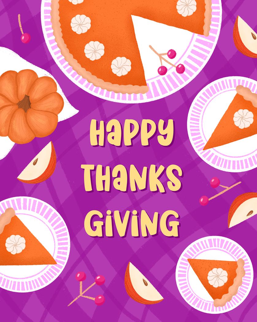 Card design "Pumpkin pie party - group thanksgiving ecard"