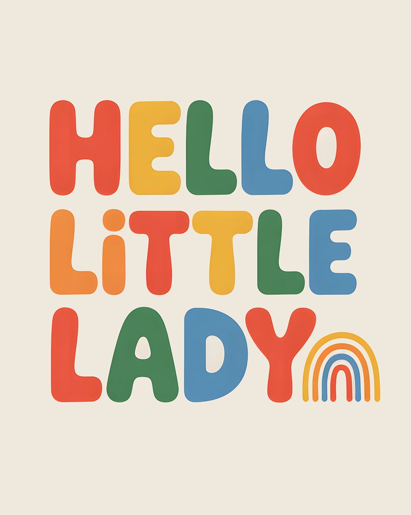 Card design "Rainbow text - group baby ecard"