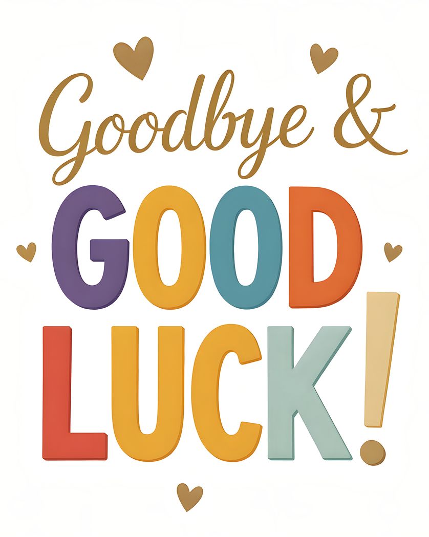 Card design "Bold type - group leaving ecard"