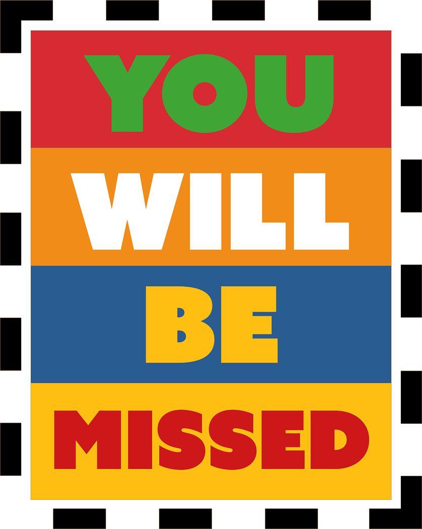 Card design "Bold wishes -group leaving ecard"