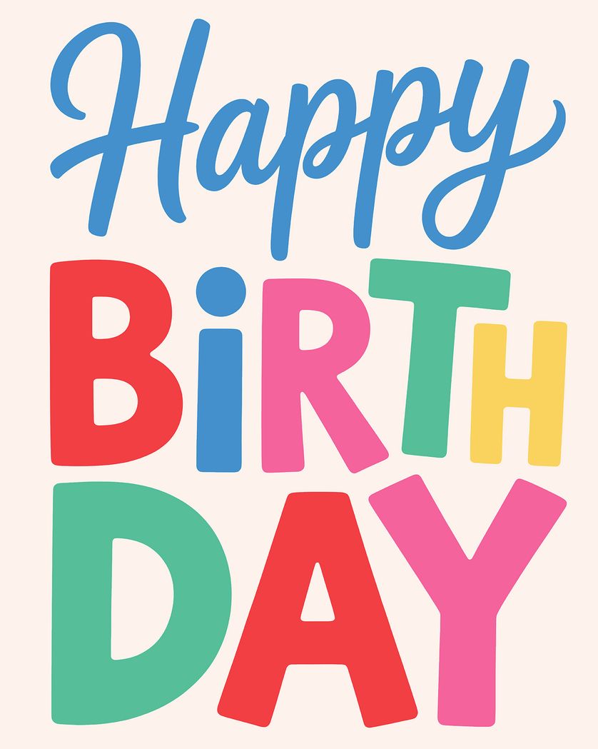 Card design "Big birthday - group ecard"