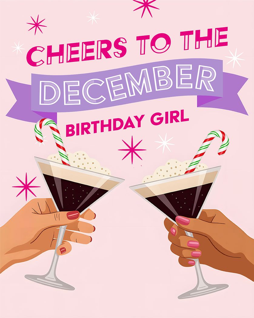 Card design "December Cheers - group birthday ecard"