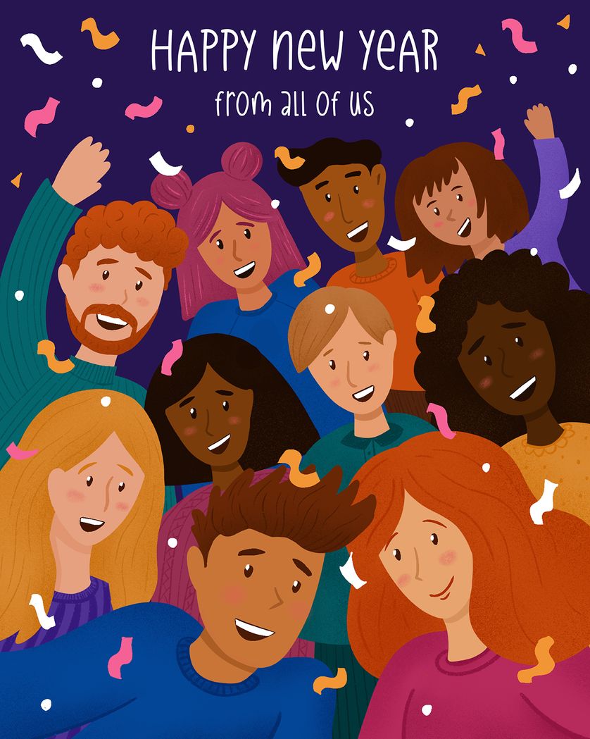 Card design "Team Christmas - group festive ecard"