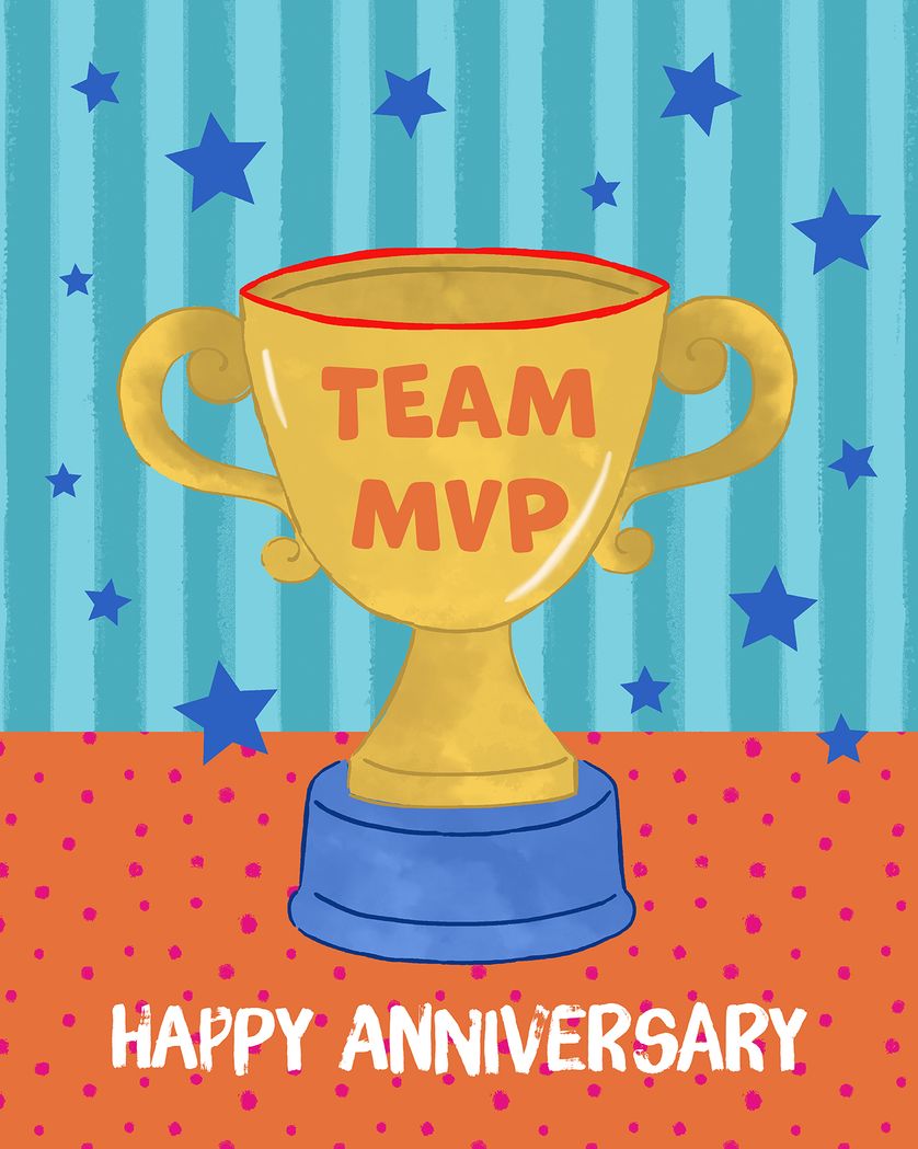 Card design "Trophy - group anniversary ecard"