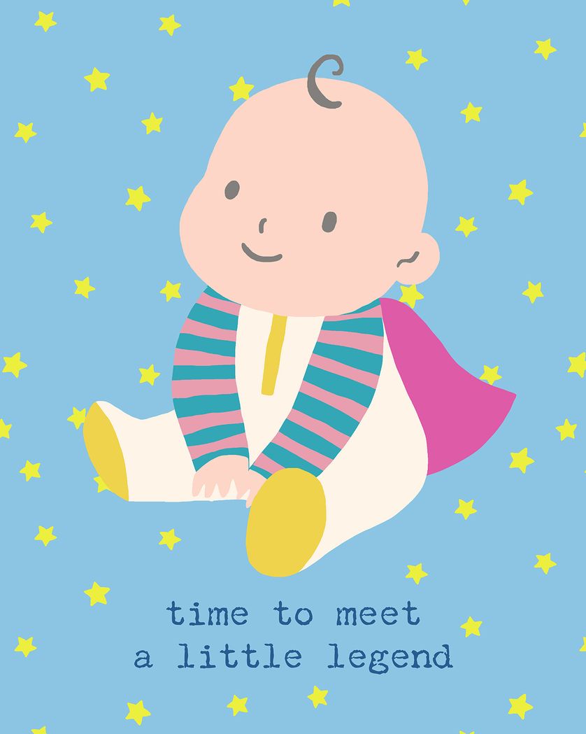 Card design "Super baby - group ecard"
