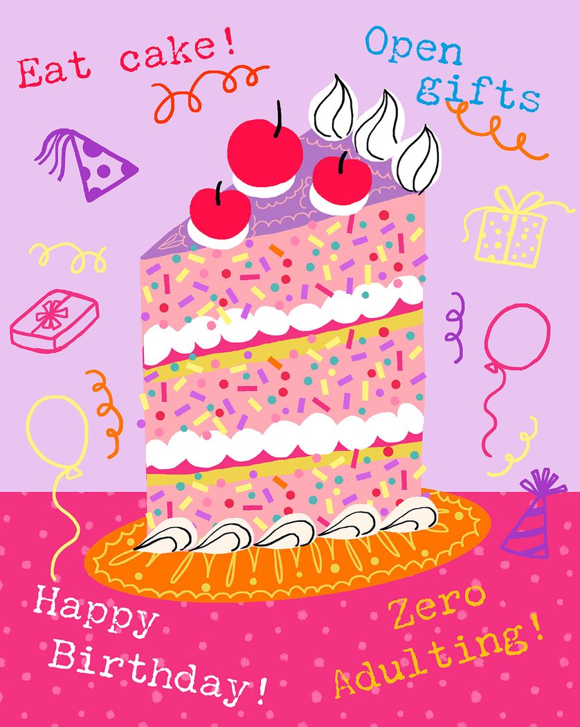 Card design "Birthday splurge - group ecard"