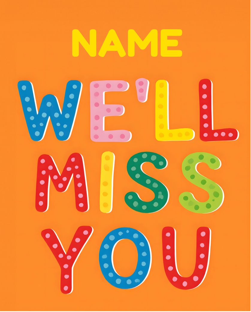 Card design "Bright words - group leaving ecard"