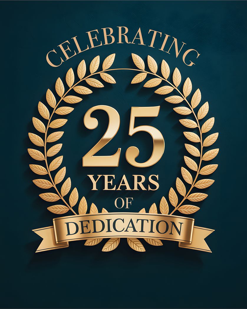 Card design "25 years - group anniversary ecard"