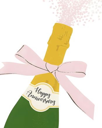 Use Pink champagne - group anniversary ecard