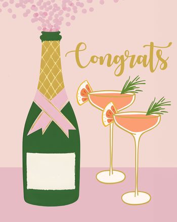 Use Champagne cocktail - group anniversary card