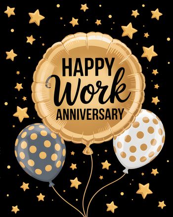 Use Black and gold - group anniversary ecard