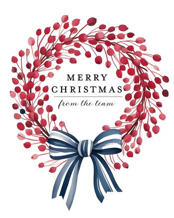 Use Cranberry wreath - group festive ecard