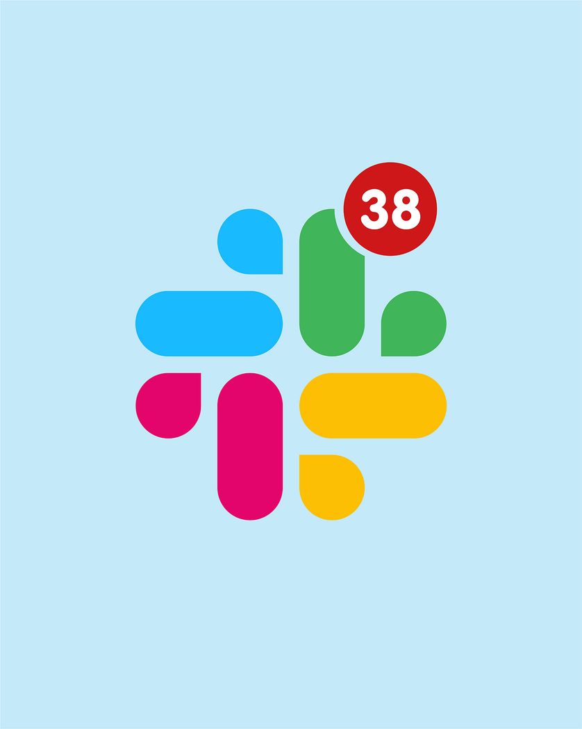 Card design "Slack notifictaions - group birthday ecard"