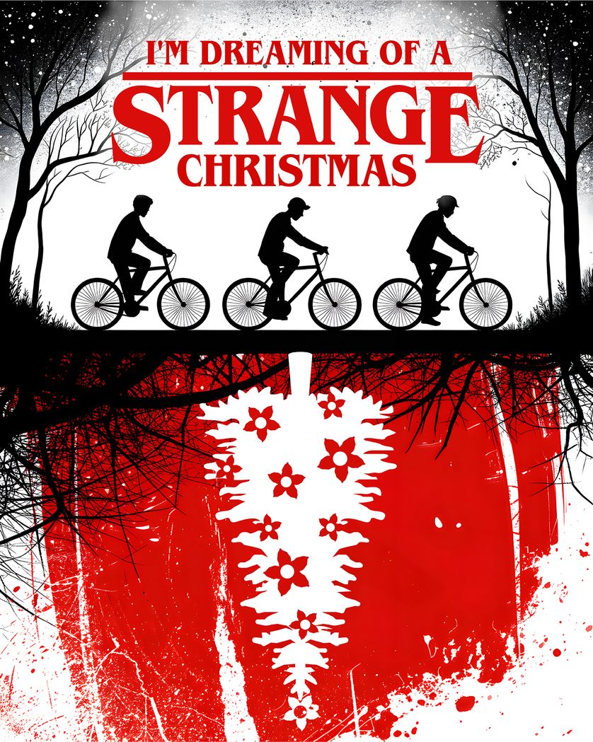 Card design "Strange Christmas - group Christmas ecard"