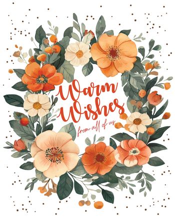 Use Warm Wreath - group leaving ecard