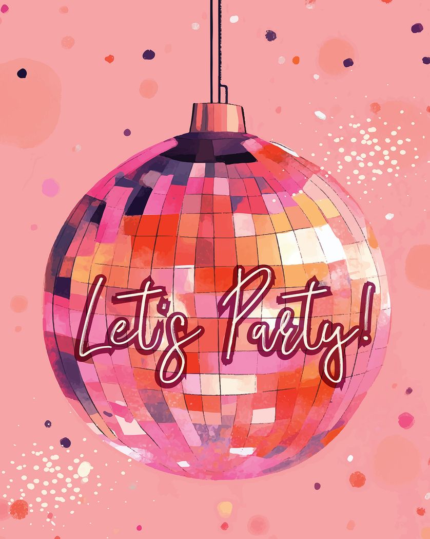 Card design "Disco Ball - group birthday ecard"