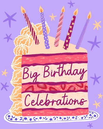 Use Big Cake - group Birthday ecard
