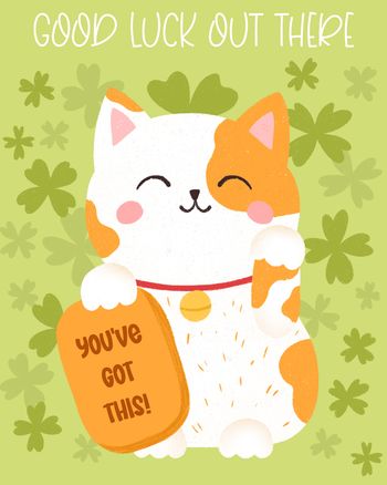 Use Lucky Cat - group leaving ecard