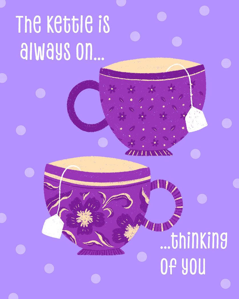 Card design "Tea and sympathy - group ecard"