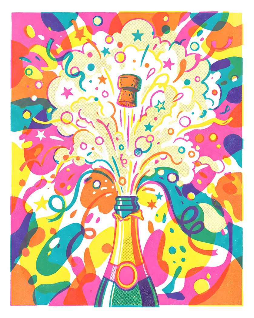 Card design "Riso celebration - group congrats ecard"