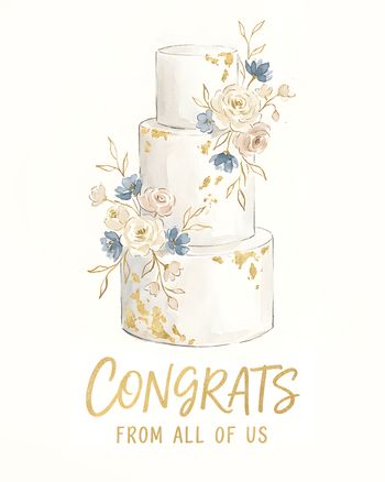 Use Elegant cake - group wedding ecard